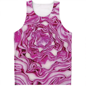 Red Cabbage Print Men's Tank Top