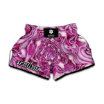 Red Cabbage Print Muay Thai Boxing Shorts