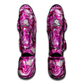Red Cabbage Print Muay Thai Shin Guards