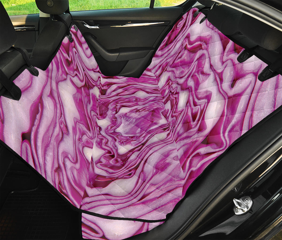Red Cabbage Print Pet Car Back Seat Cover