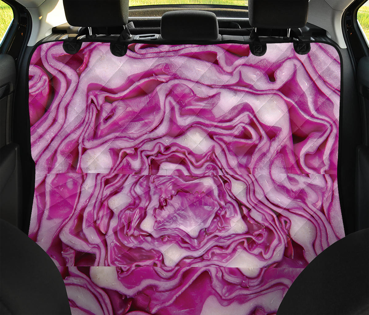 Red Cabbage Print Pet Car Back Seat Cover