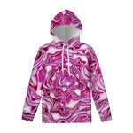 Red Cabbage Print Pullover Hoodie