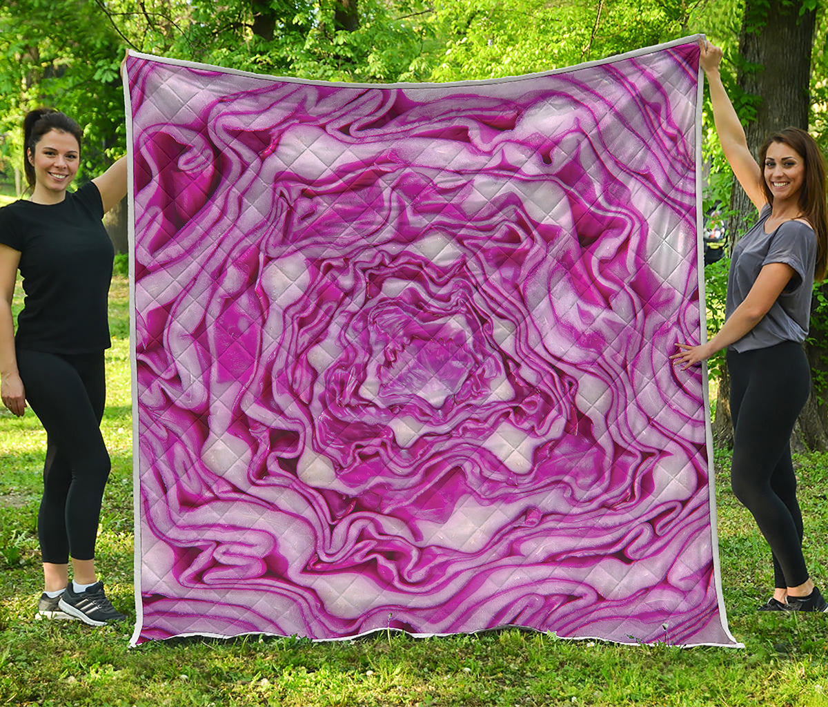Red Cabbage Print Quilt