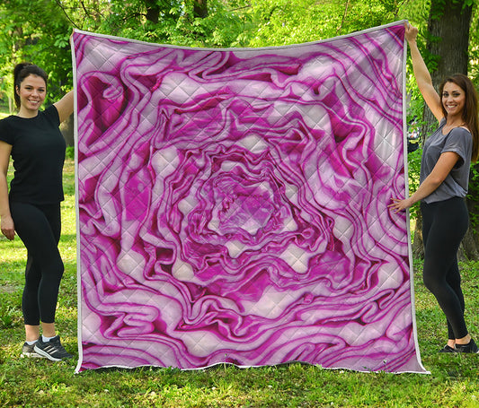Red Cabbage Print Quilt