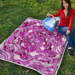 Red Cabbage Print Quilt