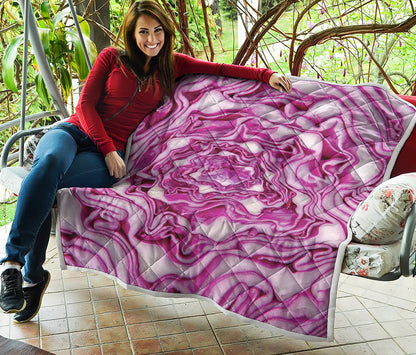 Red Cabbage Print Quilt