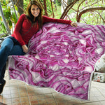 Red Cabbage Print Quilt