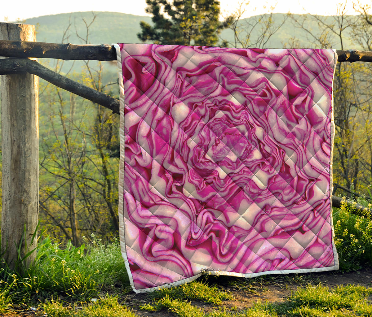 Red Cabbage Print Quilt