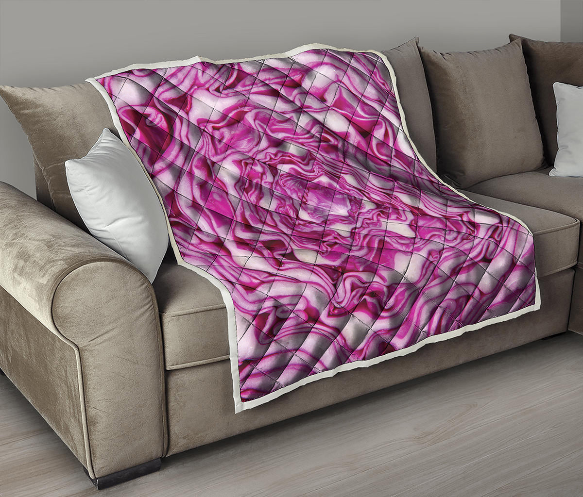 Red Cabbage Print Quilt