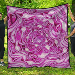 Red Cabbage Print Quilt