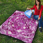 Red Cabbage Print Quilt