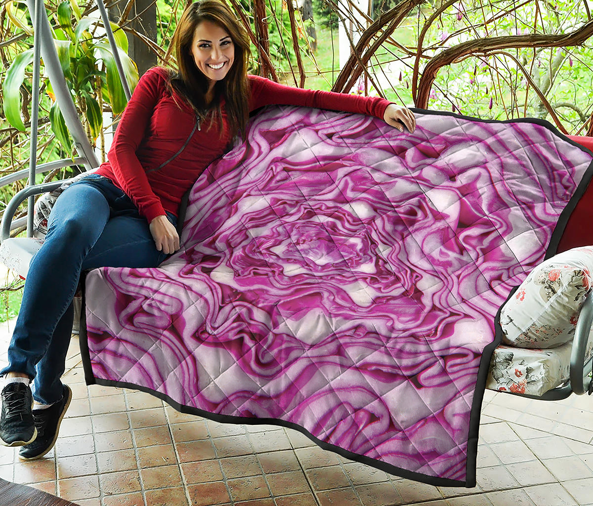 Red Cabbage Print Quilt