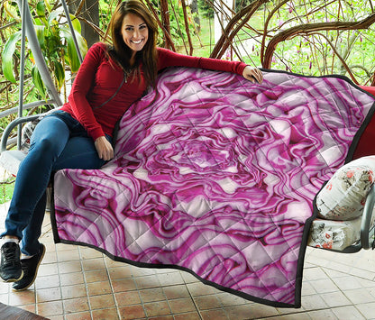 Red Cabbage Print Quilt
