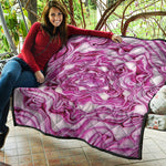 Red Cabbage Print Quilt
