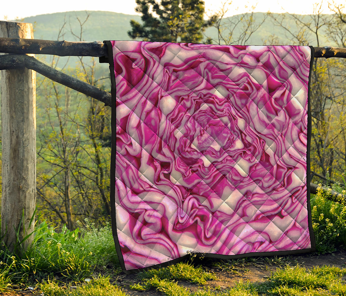 Red Cabbage Print Quilt