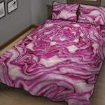 Red Cabbage Print Quilt Bed Set