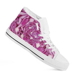 Red Cabbage Print White High Top Shoes