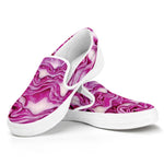 Red Cabbage Print White Slip On Shoes