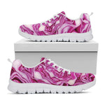 Red Cabbage Print White Sneakers