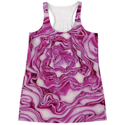 Red Cabbage Print Women's Racerback Tank Top