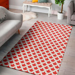 Red Canadian Maple Leaf Pattern Print Area Rug