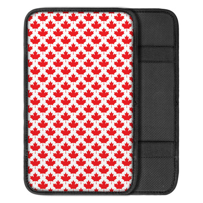 Red Canadian Maple Leaf Pattern Print Car Center Console Cover