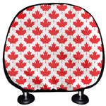 Red Canadian Maple Leaf Pattern Print Car Headrest Covers