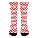Red Canadian Maple Leaf Pattern Print Crew Socks