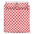 Red Canadian Maple Leaf Pattern Print Duvet Cover Bedding Set