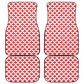 Red Canadian Maple Leaf Pattern Print Front and Back Car Floor Mats