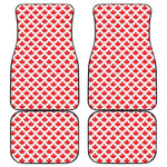 Red Canadian Maple Leaf Pattern Print Front and Back Car Floor Mats
