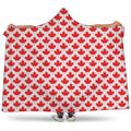 Red Canadian Maple Leaf Pattern Print Hooded Blanket