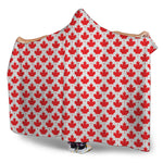 Red Canadian Maple Leaf Pattern Print Hooded Blanket