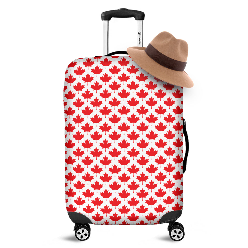 Red Canadian Maple Leaf Pattern Print Luggage Cover
