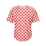 Red Canadian Maple Leaf Pattern Print Men's Baseball Jersey