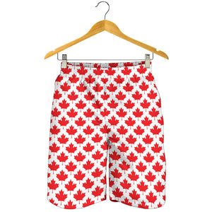 Red Canadian Maple Leaf Pattern Print Men's Shorts