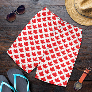 Red Canadian Maple Leaf Pattern Print Men's Shorts