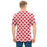 Red Canadian Maple Leaf Pattern Print Men's T-Shirt