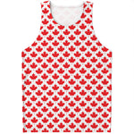 Red Canadian Maple Leaf Pattern Print Men's Tank Top