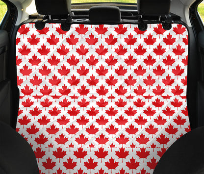 Red Canadian Maple Leaf Pattern Print Pet Car Back Seat Cover