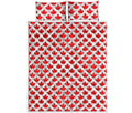 Red Canadian Maple Leaf Pattern Print Quilt Bed Set
