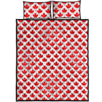 Red Canadian Maple Leaf Pattern Print Quilt Bed Set