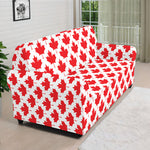 Red Canadian Maple Leaf Pattern Print Sofa Cover