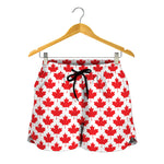 Red Canadian Maple Leaf Pattern Print Women's Shorts