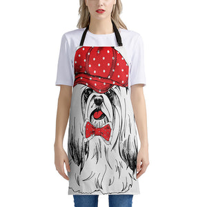 Red Cap Yorkshire Terrier Print Apron