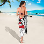 Red Cap Yorkshire Terrier Print Beach Sarong Wrap