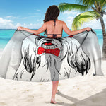 Red Cap Yorkshire Terrier Print Beach Sarong Wrap