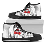 Red Cap Yorkshire Terrier Print Black High Top Shoes