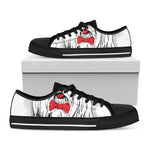 Red Cap Yorkshire Terrier Print Black Low Top Shoes 
