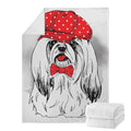 Red Cap Yorkshire Terrier Print Blanket